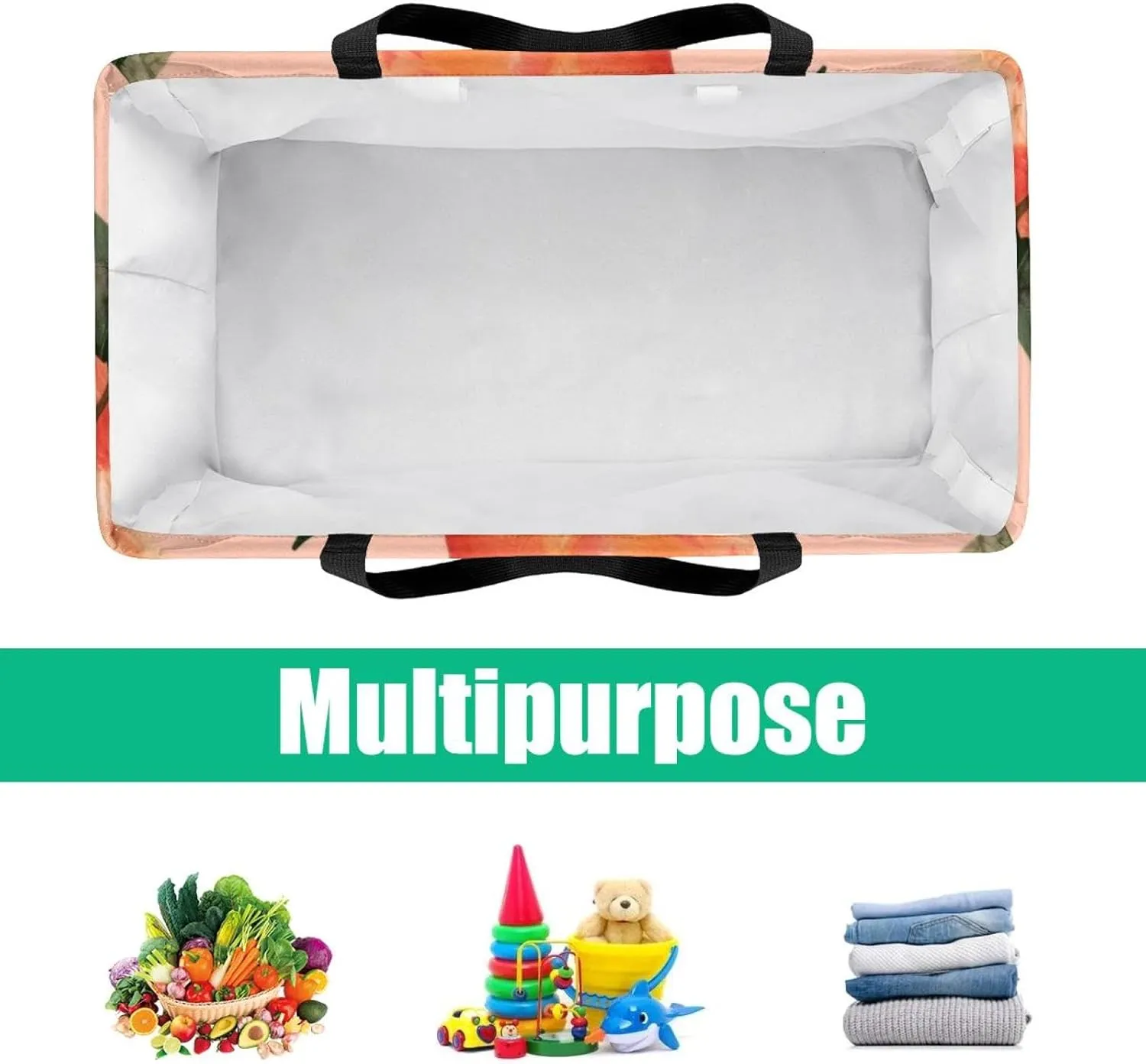 Reusable Grocery Shopping Bag Large Shopping Bag Foldable for Storage Picnic Clothes Pineapple Aesthetic Pattern