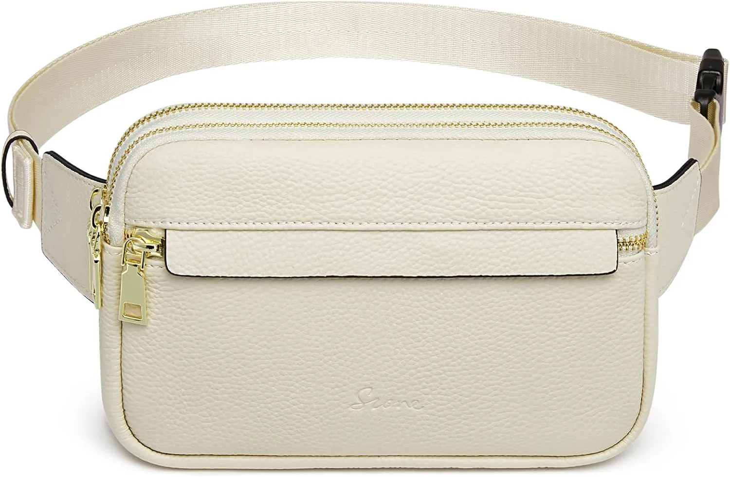 S-ZONE Fanny Packs for Women, Genuine Leather RFID Blocking Crossbody Bags Purses, Sling Waist Bag, Fashionable Chest Bag, Gifts Travel Running Adjustable Strap Men