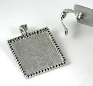 Silver Pewter Square Designer Pendant