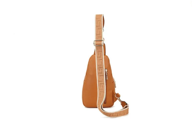 Sling Bags for Women Crossbody, Fanny Waist Packs, Trendy Chest Bag with Adjustable wide Strap - Pale Pink