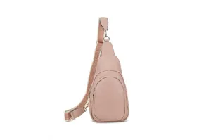 Sling Bags for Women Crossbody, Fanny Waist Packs, Trendy Chest Bag with Adjustable wide Strap - Pale Pink