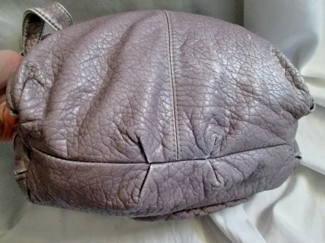 SPARROW TRUE Vegan Faux Leather Hobo Shoulder Bag Purse Crossbody GRAY PATCHWORK