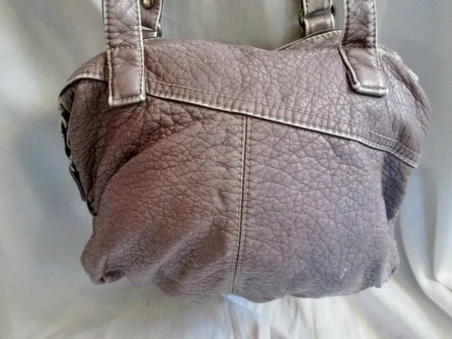 SPARROW TRUE Vegan Faux Leather Hobo Shoulder Bag Purse Crossbody GRAY PATCHWORK