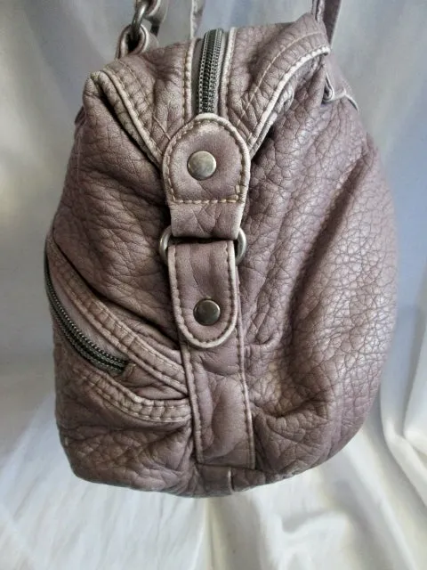 SPARROW TRUE Vegan Faux Leather Hobo Shoulder Bag Purse Crossbody GRAY PATCHWORK