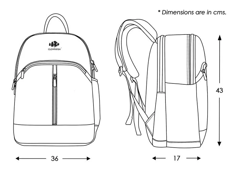 THE CLOWNFISH Herculean 27 Liter Faux Leather Grey Laptop Backpacks for 15.6 inch Laptops