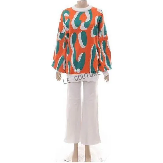 Vintage Knitted Round Neck & Pant Set