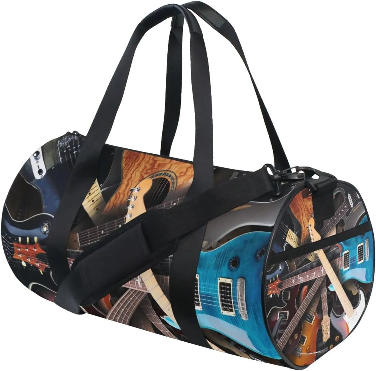 Vintage Retro Electric Guitars Duffel Bag Sports Gym Bags for Men and Women