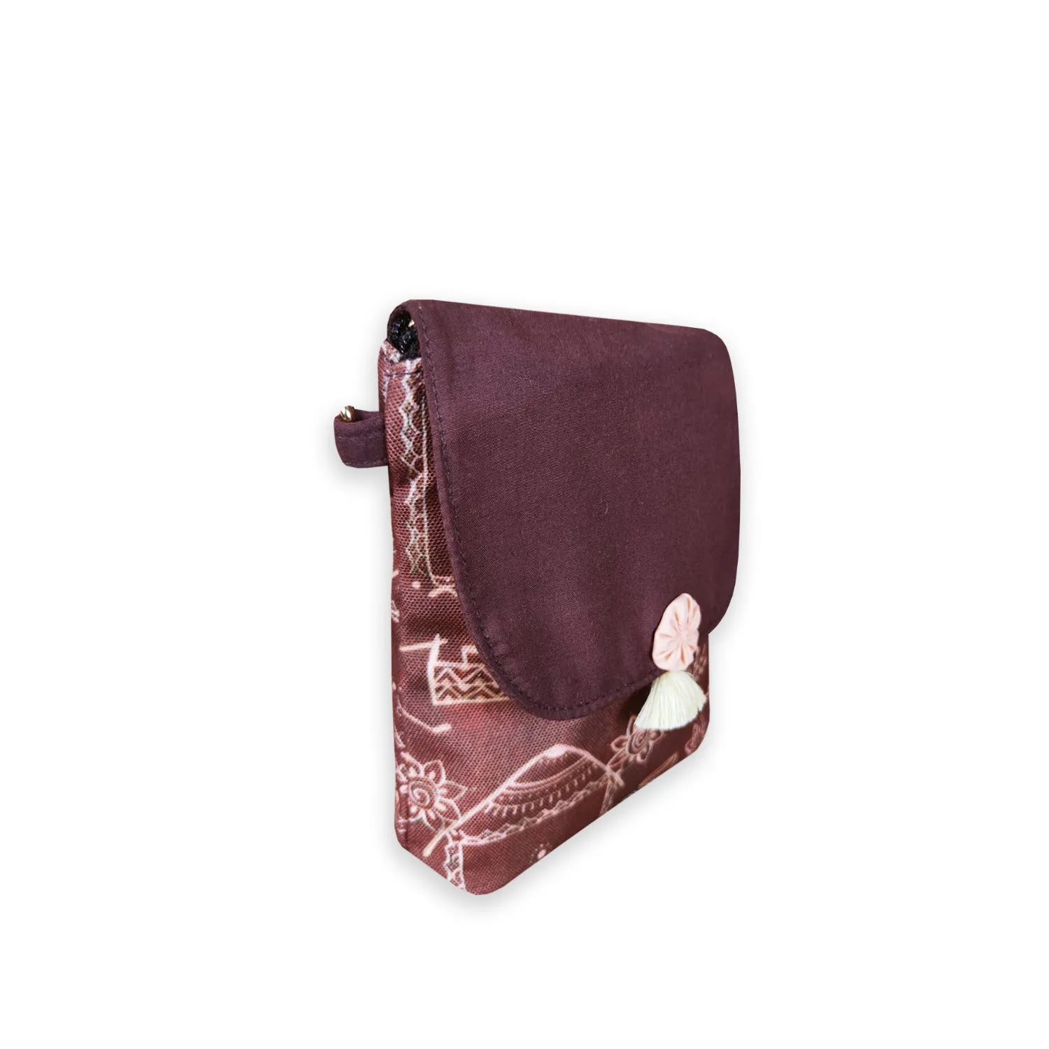 Warli Mobile Sling Bag-Brown