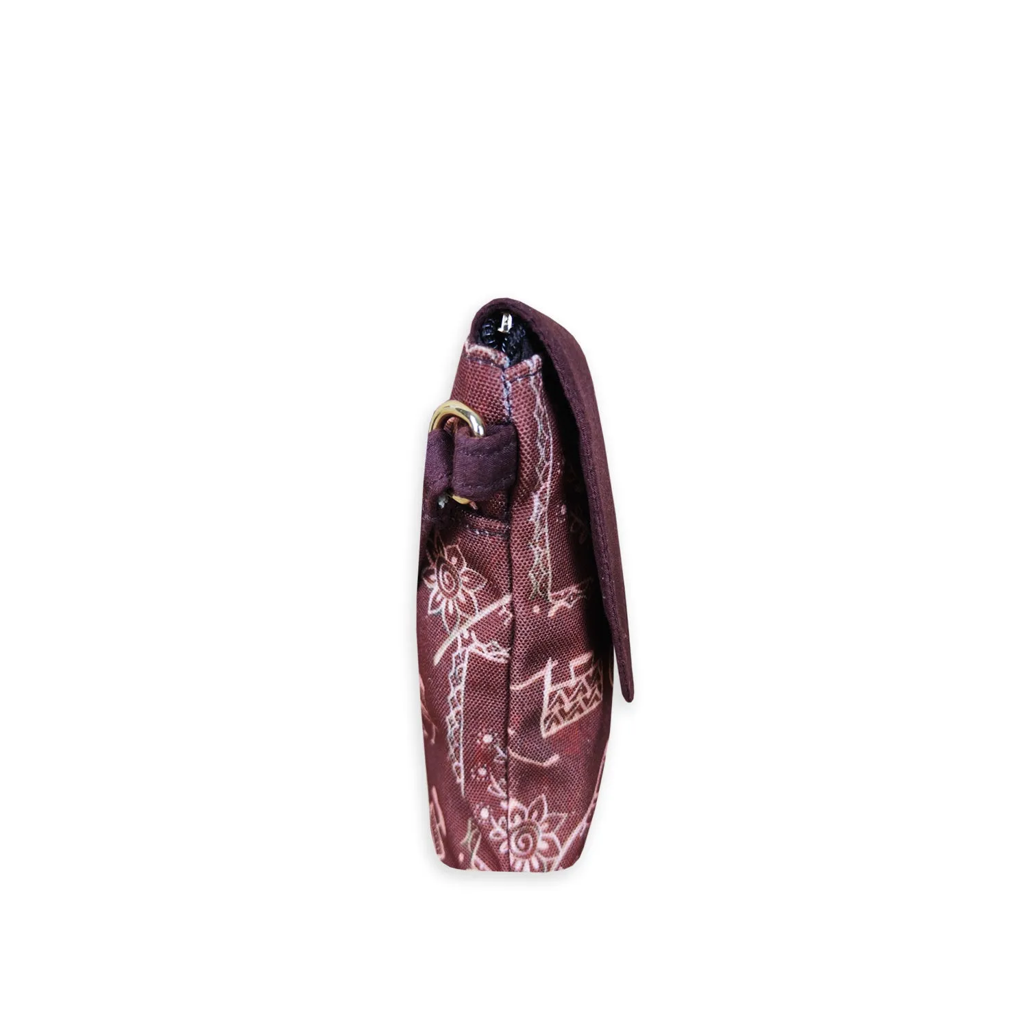 Warli Mobile Sling Bag-Brown