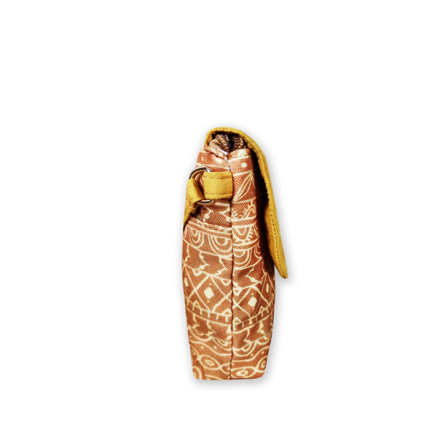 Warli Mobile Sling Bag-Mustard