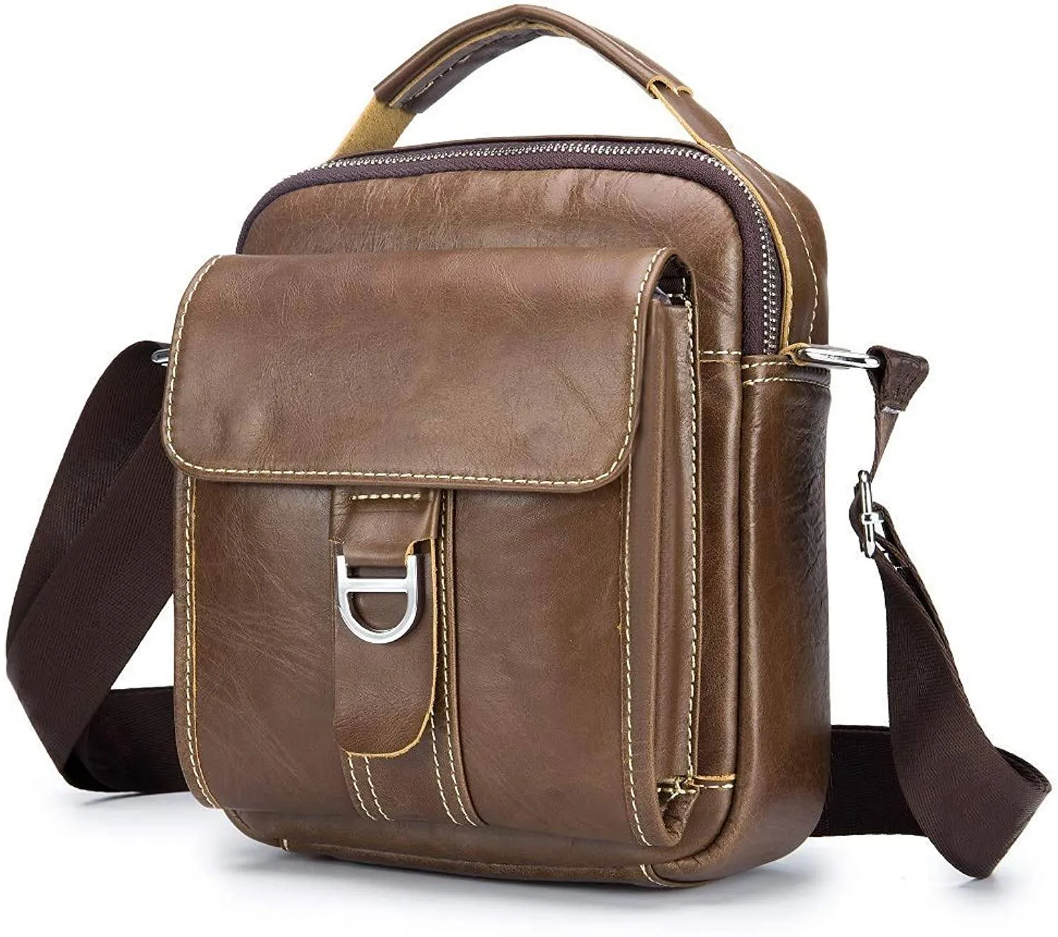 WDXElite™ Men's Genuine Leather Crossbody Sling Chest Bag - Shoulder Day Bag
