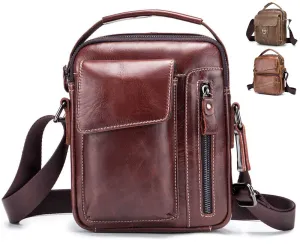 WDXElite™ Men's Genuine Leather Crossbody Sling Chest Bag - Shoulder Day Bag