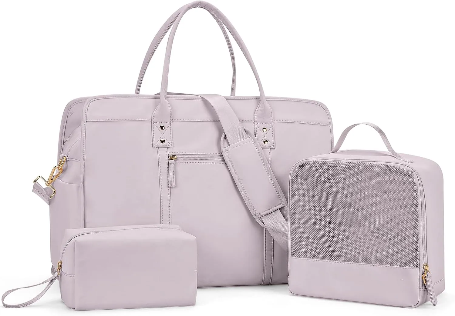 Weekender Bags for Women Travel, Travel Bag with Shoe Compartment, Overnight Duffel Bag with Wet Pocket & Trolley Sleeve