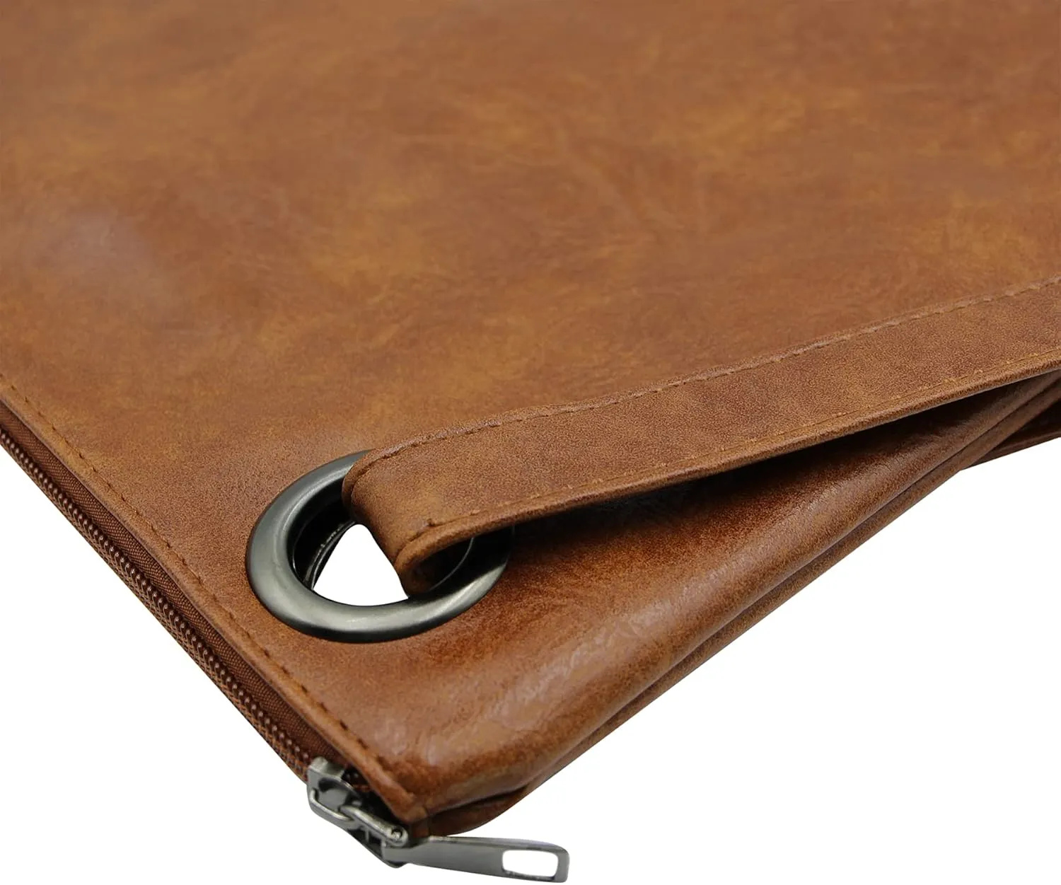 Women Oversized Envelope Handbag Soft Leather Clutch Evening Bag Purse with Wrist Strap