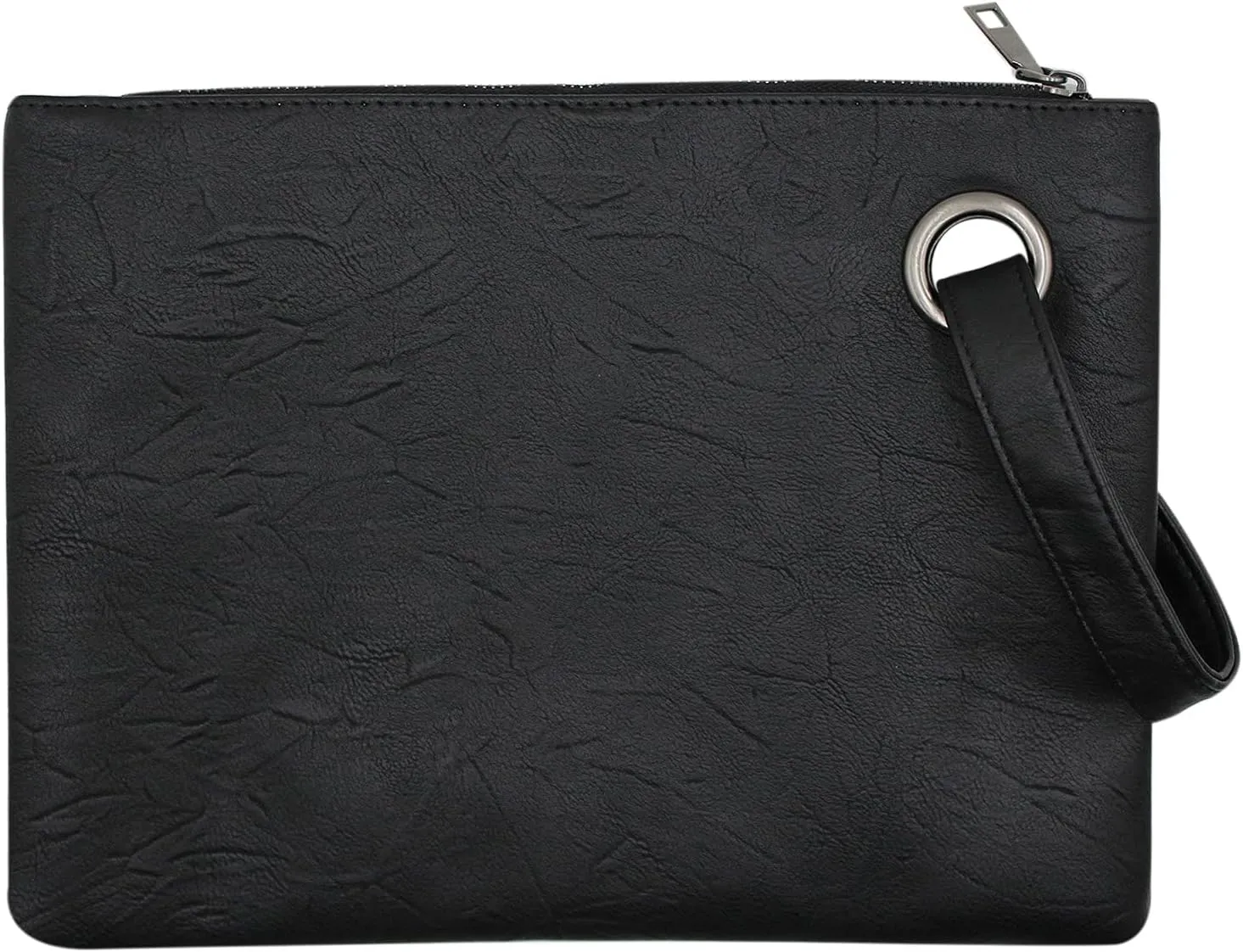 Women Oversized Envelope Handbag Soft Leather Clutch Evening Bag Purse with Wrist Strap