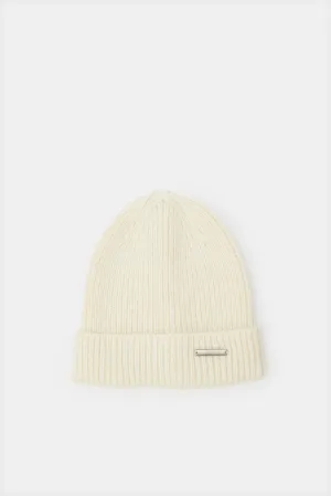 Women  White Knitted Cap