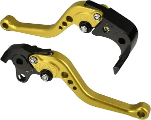 X AUTOHAUX 1 Pair Motorcycle Brake Clutch Levers Adjustable Folding CNC for Honda CBR1000RR CBR 1000RR FIREBLADE SC57 2004-2007 for CB1000R 2008-2016 Gold Tone