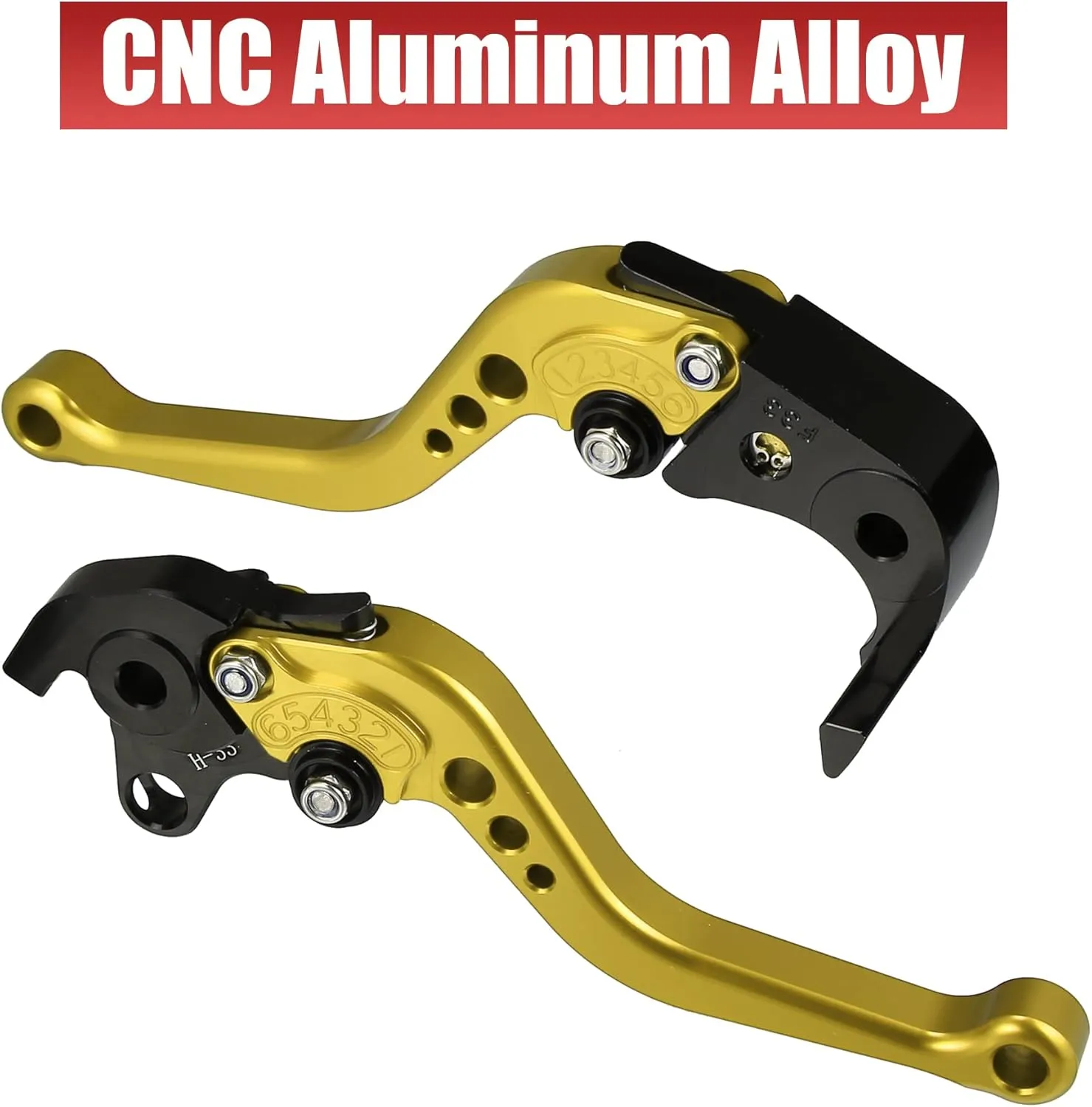 X AUTOHAUX 1 Pair Motorcycle Brake Clutch Levers Adjustable Folding CNC for Honda CBR1000RR CBR 1000RR FIREBLADE SC57 2004-2007 for CB1000R 2008-2016 Gold Tone