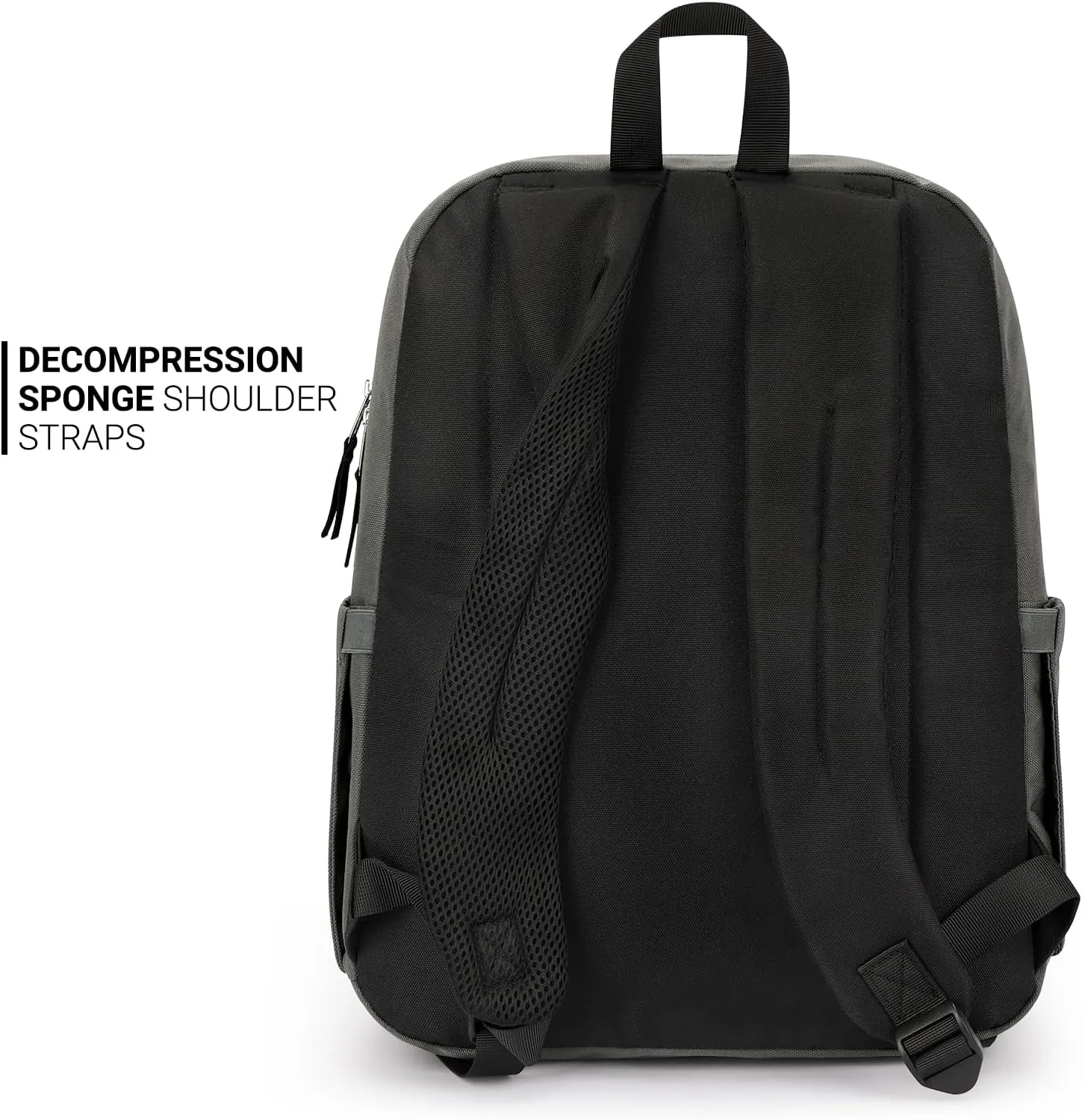 ZORFIN Basic Backpack for School Work Travel: Water Resistant Backpacks for Men and Women - Lightweight Bookbag for Girls and Boys - Graphite Grey
