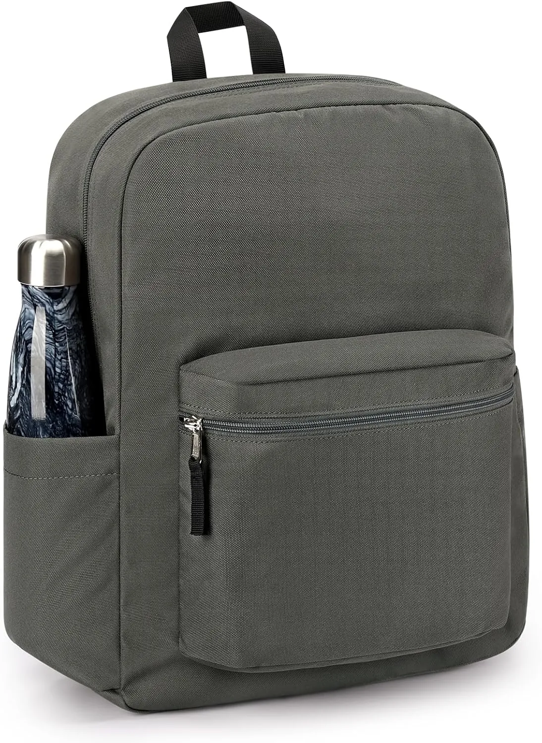 ZORFIN Basic Backpack for School Work Travel: Water Resistant Backpacks for Men and Women - Lightweight Bookbag for Girls and Boys - Graphite Grey