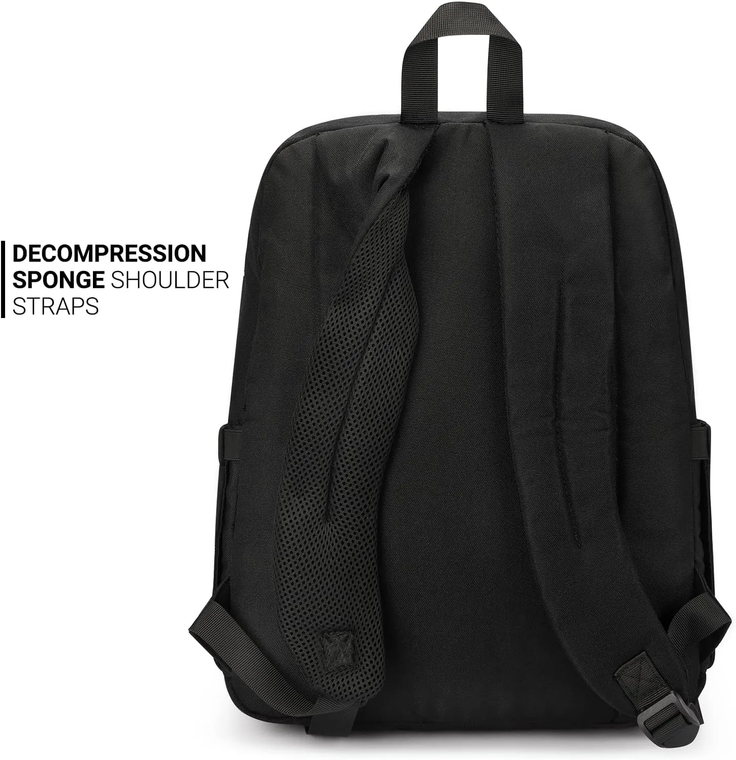 ZORFIN Black Backpack for School Work Travel: Water Resistant Backpacks for Men and Women - Lightweight Bookbag for Girls and Boys