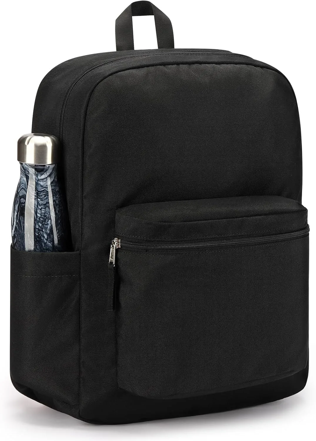 ZORFIN Black Backpack for School Work Travel: Water Resistant Backpacks for Men and Women - Lightweight Bookbag for Girls and Boys